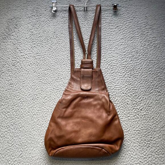 Rossi Leather Convertible Bag Brown Backpack Slouch Made in Italy - Picture 3 of 14